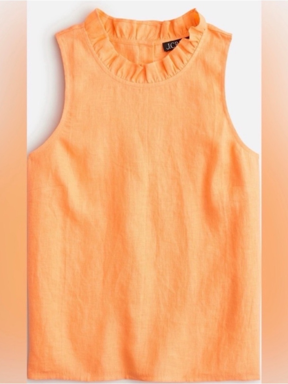 J. Crew Peachy Orange Ruffle Neck Tank